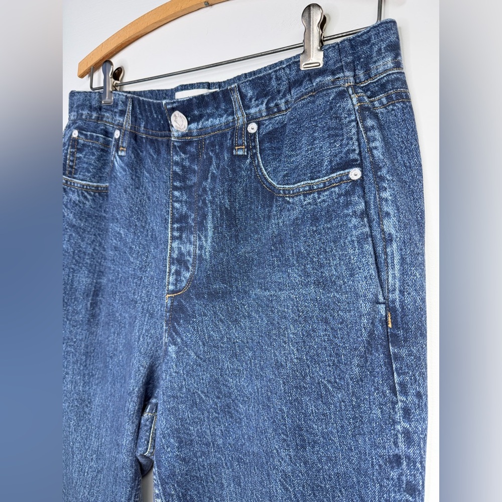 rag & bone Miramar Sweatpant High-Rise Straight-Leg Jeans in Medium Blue L - Picture 5 of 10